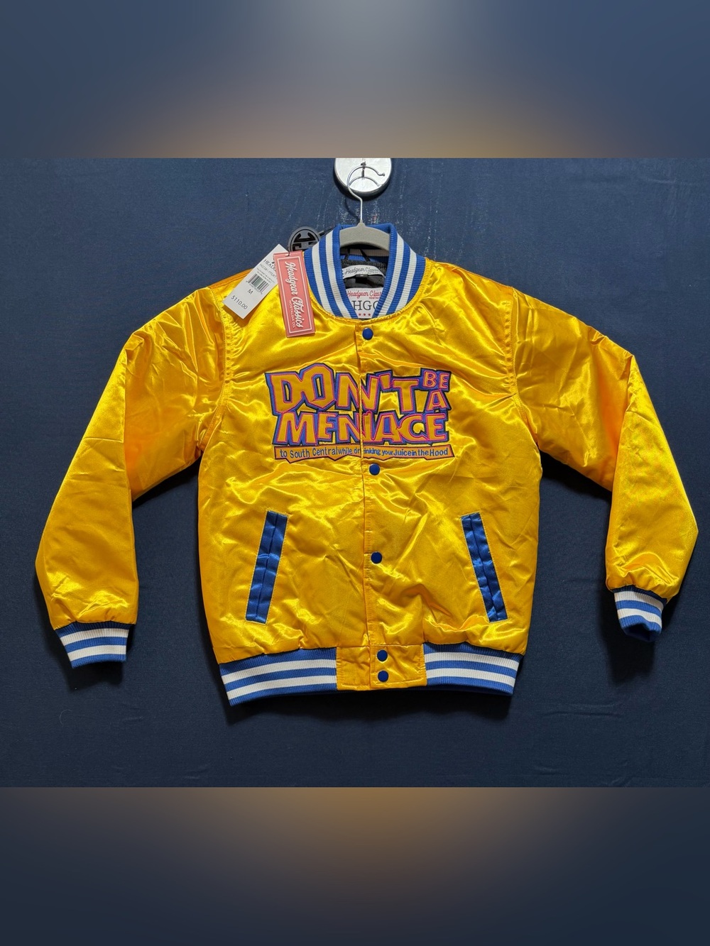 100% Satin Size M NWT Headgear Classics Don't Be a Menace Youth Satin Jacket